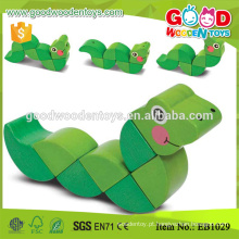 Eco Friendly Bendy Spine Snake Cute Animal Toy Brinquedos de madeira para o bebê